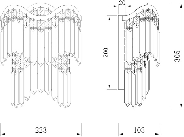 картинка Настенный светильник Gracia DIA201WL-02G от магазина BTSvet