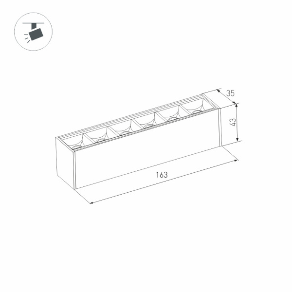 картинка Трековый светильник светодиодный MAG-LASER-45-L160-6W Warm3000 (BK, 15 deg, 24V) (Arlight, IP20 Металл, 3 года) 026935 от магазина BTSvet