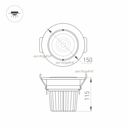 картинка Светодиодный Светильник встраиваемый LED LTD-140WH 25W White 60deg (Arlight, IP40 Металл, 3 года) 015889 от магазина BTSvet