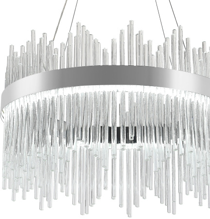 картинка Подвесная люстра хрустальная светодиодная с управлением смартфоном и пультом регулировкой цветовой температурой и яркости ночным режимом и таймером LED LAMPS 81261 от магазина BTSvet