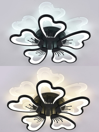 картинка Потолочная люстра светодиодная с управлением смартфоном и пультом регулировкой цветовой температурой и яркости ночным режимом и таймером INNOVATION STYLE 83030 BLACK от магазина BTSvet