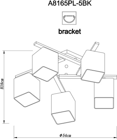 картинка Потолочная люстра A8165PL-5BK от магазина BTSvet