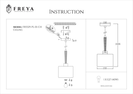 картинка Подвесной светильник Helen  FR5329-PL-01-CH от магазина BTSvet