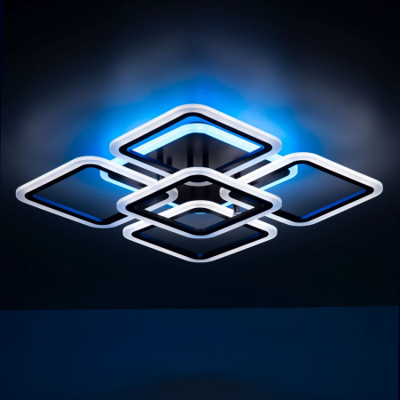 картинка Потолочная люстра светодиодная с управлением голосом и смартфоном с пультом регулировкой цветовой температуры и яркости Марсель CL232A155E RGB от магазина BTSvet