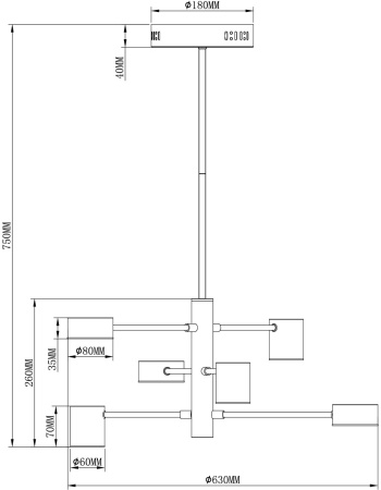 картинка Потолочная люстра светодиодная Lewes V2740-6CL от магазина BTSvet