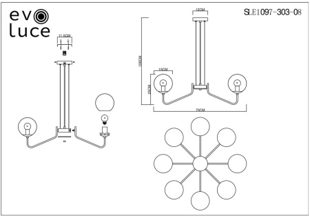 картинка Подвесная люстра Scorze SLE1097-303-08 от магазина BTSvet