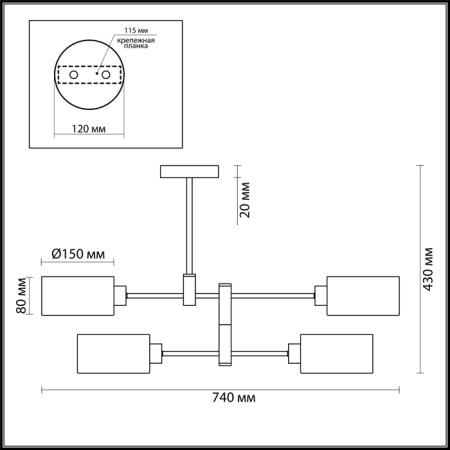 картинка Потолочная люстра Ashley 3742/4C от магазина BTSvet