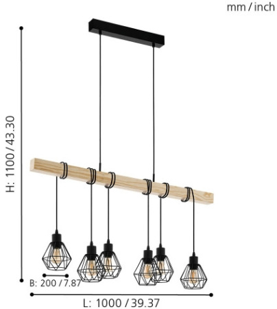 картинка Подвесной светильник Townshend 5 43133 от магазина BTSvet
