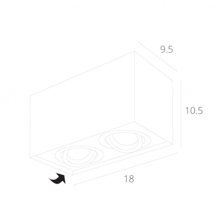картинка Накладной светильник Factor A5544PL-2WH от магазина BTSvet