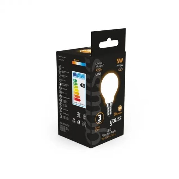 картинка Лампочка LED Filament Globe OPAL E14 5W 2700K 1/10/50 105201105 от магазина BTSvet