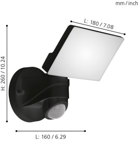 картинка Прожектор уличный светодиодный с датчиком движения Pagino 98178 IP44 от магазина BTSvet