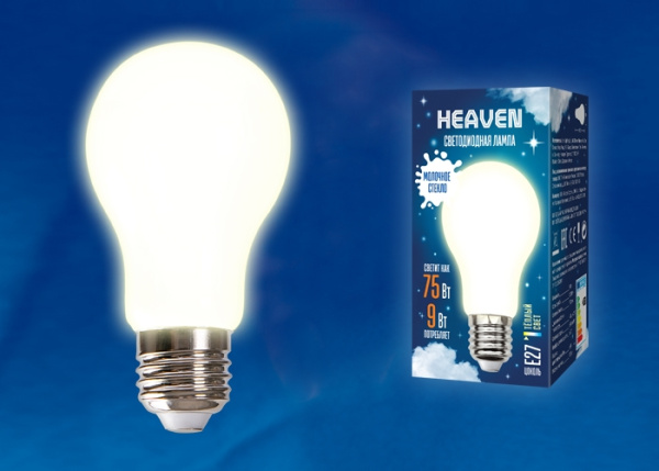 Лампочка светодиодная LED-A60-9W/3000K/E27/FR GLH01WH
