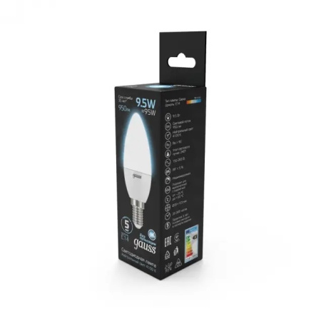 картинка Лампочка LED Candle E14 9.5W 4100К 1/10/50 103101210 от магазина BTSvet