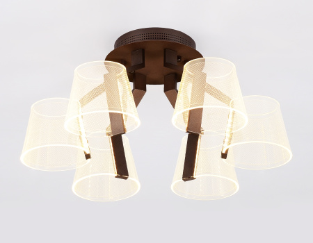 картинка Потолочная люстра светодиодная с пультом регулировкой цветовой температуры и яркости ночным режимом возможность управления смартфоном ACRYLICA AK4012 от магазина BTSvet