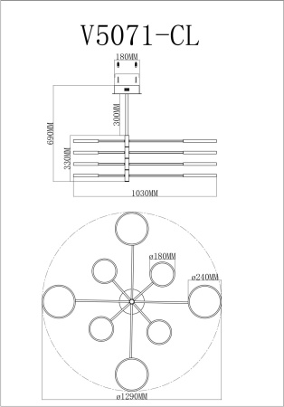 картинка Потолочная люстра светодиодная Run V5071-CL от магазина BTSvet