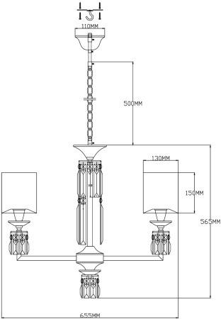 картинка Подвесная люстра Slam V2691-5P от магазина BTSvet