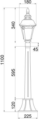 картинка Наземный фонарь Goiri O028FL-01BZ IP44 от магазина BTSvet