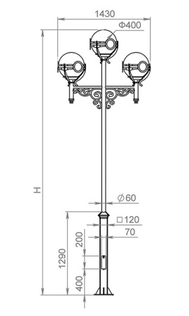 картинка Наземный фонарь Versailles 520-33/b-30 от магазина BTSvet