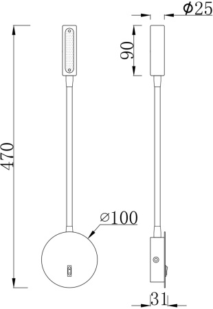 картинка Бра светодиодное с выключателем Stem C035WL-L3W3K от магазина BTSvet