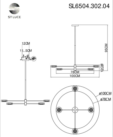 картинка Потолочная люстра на штанге ST Luce Vico SL6504.302.04 от магазина BTSvet