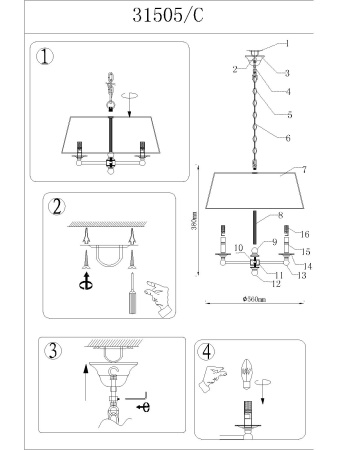 картинка Подвесная люстра 31505/C B/C от магазина BTSvet