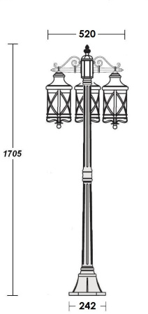 картинка Наземный фонарь LUCERNA 84808B/02 Gb от магазина BTSvet