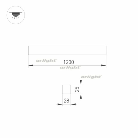 картинка Потолочный светильник LED прямоугольный SNAP-STARLINE-LASER-S1200-26W Warm3000 (WH-BK, 80 deg, 48V) (Arlight, IP40 Металл, 3 года) 031573 от магазина BTSvet