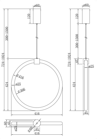 картинка Подвесной светильник светодиодный Anillo MOD315PL-L20G3K от магазина BTSvet