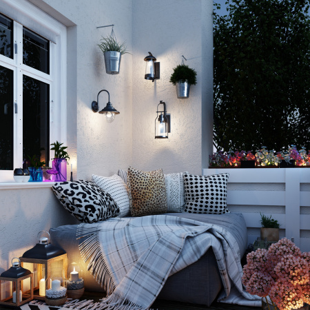 картинка Настенный фонарь уличный Kalpi 4836/1W IP44 от магазина BTSvet