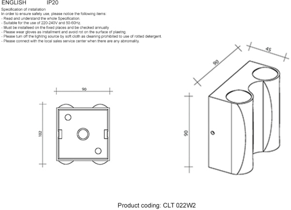 картинка Настенный светильник светодиодный Crystal Lux CLT 022 CLT 022W2 BL 4000K от магазина BTSvet