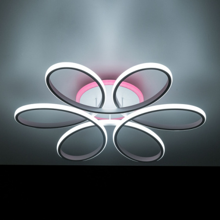 картинка Потолочная люстра светодиодная с управлением смарфоном и пультом регулировка яркости и цветовой температуры Сезар Смарт CL233A170E RGB от магазина BTSvet