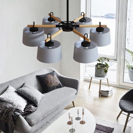 картинка Потолочная люстра на штанге EVEN 6 Gray от магазина BTSvet