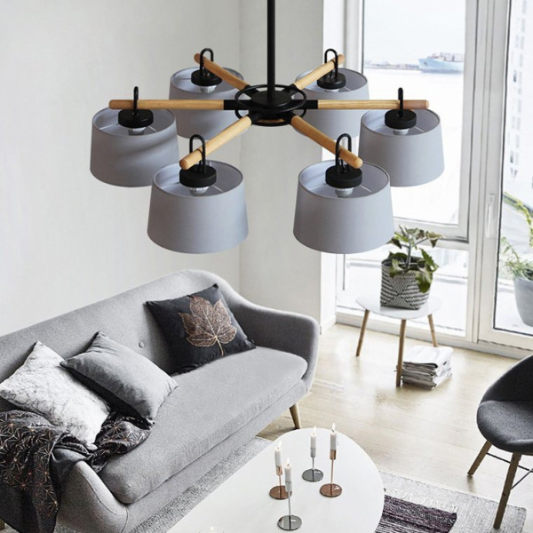 картинка Потолочная люстра на штанге EVEN 6 Gray от магазина BTSvet