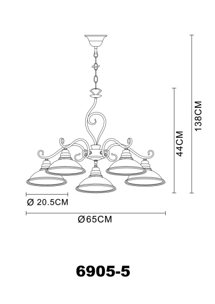 картинка Подвесная люстра Sassari 6905-5 от магазина BTSvet