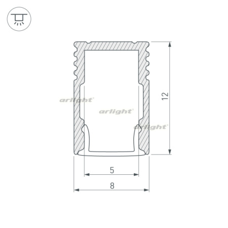 картинка Профиль SL-MINI-8-H12-2000 ANOD (Arlight, Алюминий) 023714 от магазина BTSvet