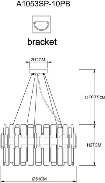 картинка Подвесная люстра Alya A1053SP-10PB от магазина BTSvet