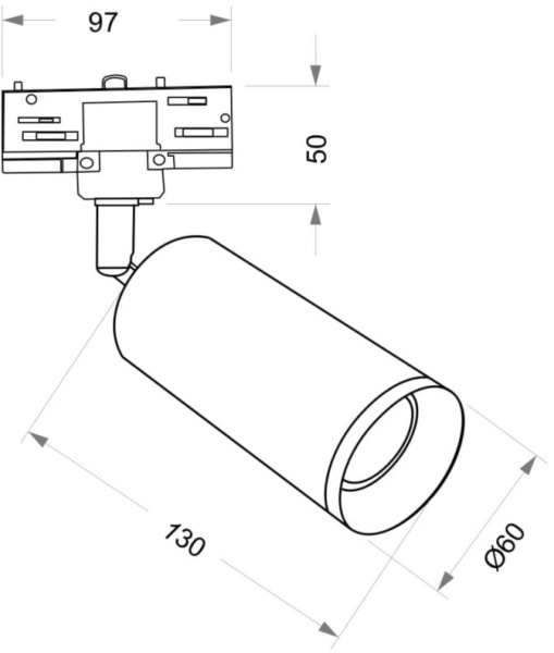 картинка Трековый светильник Focus TR028-3-GU10-B от магазина BTSvet