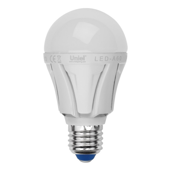 Лампочка светодиодная LED-A60-9W/WW/E27/FR ALP01WH пластик