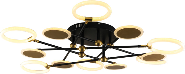 Люстра потолочная светодиодная на штанге Cassiopeia 10247/12 LED*90W Black/Gold