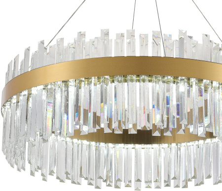 картинка Подвесная люстра хрустальная светодиодная с управлением смартфоном и пультом регулировкой цветовой температурой и яркости ночным режимом и таймером LED LAMPS 81272 от магазина BTSvet