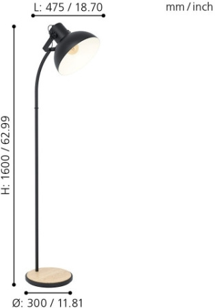 картинка Торшер с выключателем Lubenham 43166 от магазина BTSvet