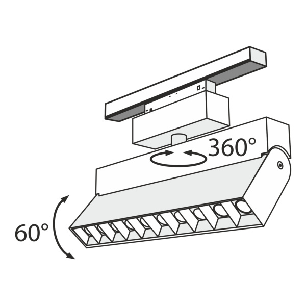 картинка Трековый светильник светодиодный Track lamps TR015-2-20W3K-B от магазина BTSvet