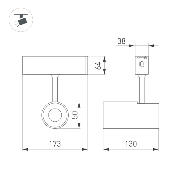 картинка LED спот линейный CLIP-38-SPOT-R146-6W Warm3000 (WH, 24 deg, 24V) (Arlight, IP40 Металл, 3 года) 028939 от магазина BTSvet