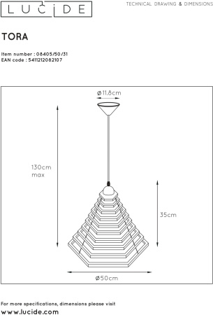 картинка Подвесной светильник Tora 08405/50/31 от магазина BTSvet