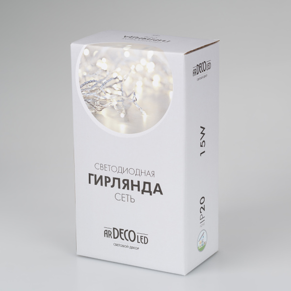 картинка Светодиодная гирлянда ARD-NETLIGHT-HOME-1800x1500-CLEAR-180LED Blue (230V, 15W) (Ardecoled, IP20) 024675 от магазина BTSvet