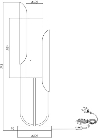 картинка Интерьерная настольная лампа с выключателем Сipresso Z014TL-01G от магазина BTSvet