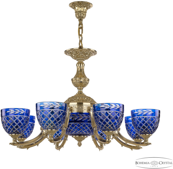 Подвесная люстра хрустальная 72211P/8/210 G P1 U Clear-Blue/H-1J