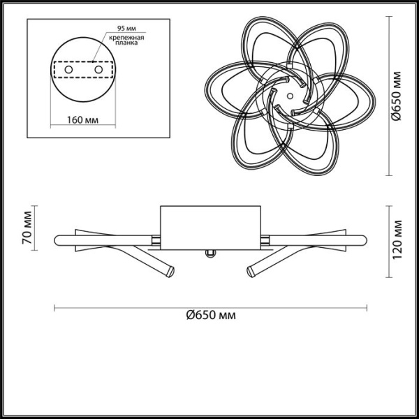 картинка Потолочная люстра Miranda 3772/57CL от магазина BTSvet