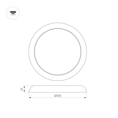 картинка Светильник встраиваемый LED CL-FIOKK-R300-25W Day4000-MIX (WH, 120 deg, 230V) (Arlight, IP44 Пластик, 3 года) 034467 от магазина BTSvet
