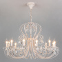картинка Подвесная люстра 3305/12 белый с золотом/прозрачный хрусталь Strotskis от магазина BTSvet